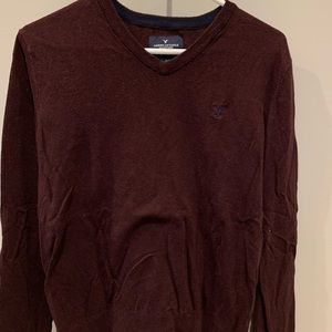 American Eagle Classic Fit VNeck Sweater | Red | S